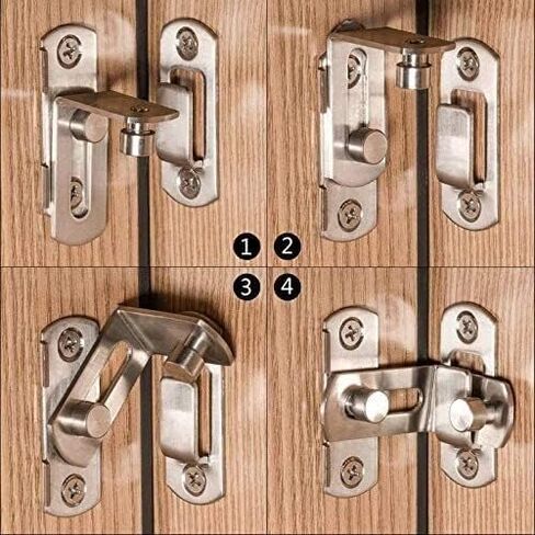 Slide Latch,Gate Bolt Lock, Sliding Door, 3/4 Inch 90 Degree Right Angle Hasp Bending Barrel with Screws for Doors Buckle in Kuwait