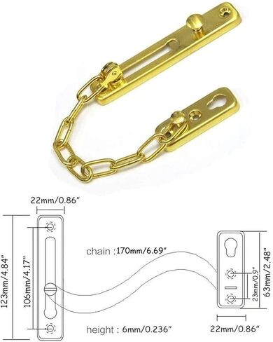 Door Chain Lock, Safe Buckle,Latch Safety Limiter,Stainless Steel Bolt Anti-Theft Hasp in Kuwait