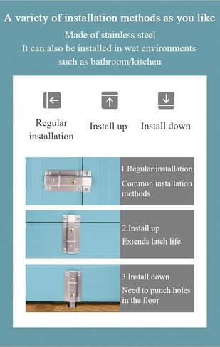 Door Lock,Gate Bolt Stainless,Slide, Steel Thickened Spring, Barrel with Button, Suitable for Home,Hotel and Most Room Doors, Latch in Kuwait