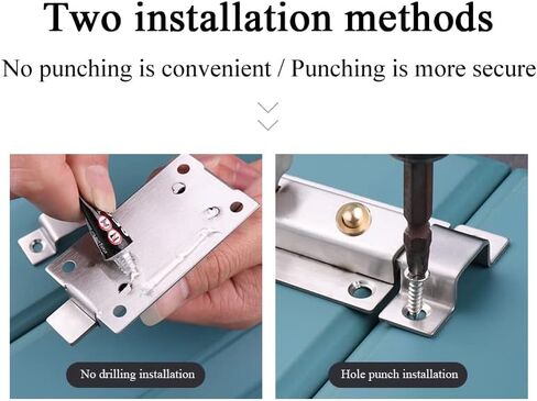 Door Lock,Gate Bolt Stainless,Slide, Steel Thickened Spring, Barrel with Button, Suitable for Home,Hotel and Most Room Doors, Latch in Kuwait