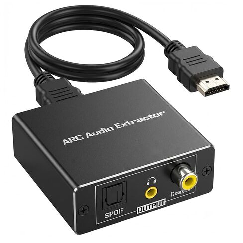 HDMI ARC إلى محول الصوت البصري، 24 بت/192 كيلو هرتز ARC إلى Toslink محول الصوت للتلفزيون عالي الدقة إلى شريط الصوت البصري/المسرح المنزلي (فقط للتلفزيون مع علامة ARC بجانب منفذ HDMI، وليس لـ eARC) in Saudi Arabia