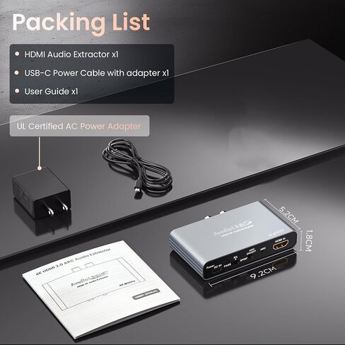 HDMI ARC Audio Extractor 4K60Hz, HDMI ARC Adapter to Optical/SPDIF RCA 3.5mm AUX Audio Adapter Converter Splitter Support LPCM 5.1/DTS/DSD for Laptop/TV Box/DVD/PS5/Soundbar/Speaker/Amplifier in Kuwait