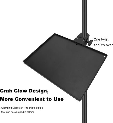 Asixxsix Microphone Stand Tray, Universal Clamp On Rack Tray Holder for Live Streaming Recording Karaoke Stage Performance, 10.6 x 11 x 1.4 inch in Kuwait