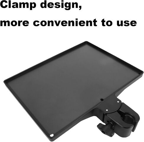Asixxsix Microphone Stand Tray, Universal Clamp On Rack Tray Holder for Live Streaming Recording Karaoke Stage Performance, 10.6 x 11 x 1.4 inch in Kuwait