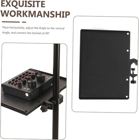 2pcs Mic Stand Clip Tray Shelf Black Platform for Microphone Support with Smooth Spray Coating for Stage Office Classroom Recording in Kuwait