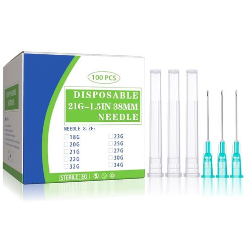 34G 5/32" 4mm Needles Luer Lock Disposable Dispensing Accessories, 100 Pack | 34 Gauge Luer Slip Tips Needle with Cap for Measuring Refilling Liquid Ink Glue Oil, Applicator, Sterile, Individual Package in Saudi Arabia