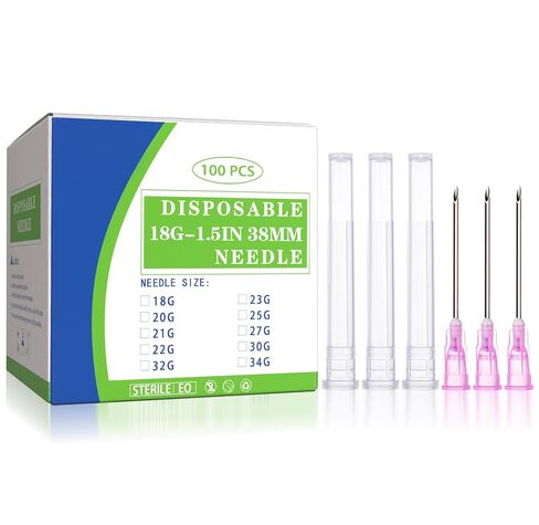 34G 5/32" 4mm Needles Luer Lock Disposable Dispensing Accessories, 100 Pack | 34 Gauge Luer Slip Tips Needle with Cap for Measuring Refilling Liquid Ink Glue Oil, Applicator, Sterile, Individual Package in Saudi Arabia