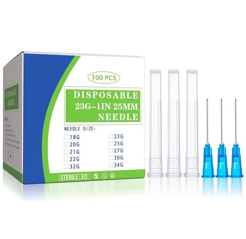 34G 5/32" 4mm Needles Luer Lock Disposable Dispensing Accessories, 100 Pack | 34 Gauge Luer Slip Tips Needle with Cap for Measuring Refilling Liquid Ink Glue Oil, Applicator, Sterile, Individual Package in Saudi Arabia