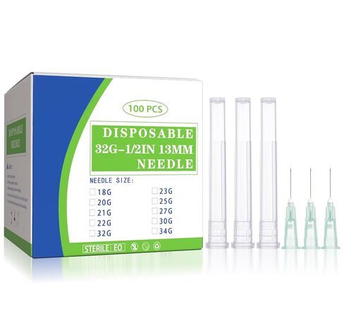 34G 5/32" 4mm Needles Luer Lock Disposable Dispensing Accessories, 100 Pack | 34 Gauge Luer Slip Tips Needle with Cap for Measuring Refilling Liquid Ink Glue Oil, Applicator, Sterile, Individual Package in Saudi Arabia