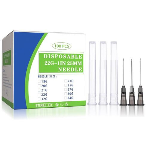 34G 5/32" 4mm Needles Luer Lock Disposable Dispensing Accessories, 100 Pack | 34 Gauge Luer Slip Tips Needle with Cap for Measuring Refilling Liquid Ink Glue Oil, Applicator, Sterile, Individual Package in Saudi Arabia