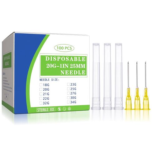 34G 5/32" 4mm Needles Luer Lock Disposable Dispensing Accessories, 100 Pack | 34 Gauge Luer Slip Tips Needle with Cap for Measuring Refilling Liquid Ink Glue Oil, Applicator, Sterile, Individual Package in Saudi Arabia
