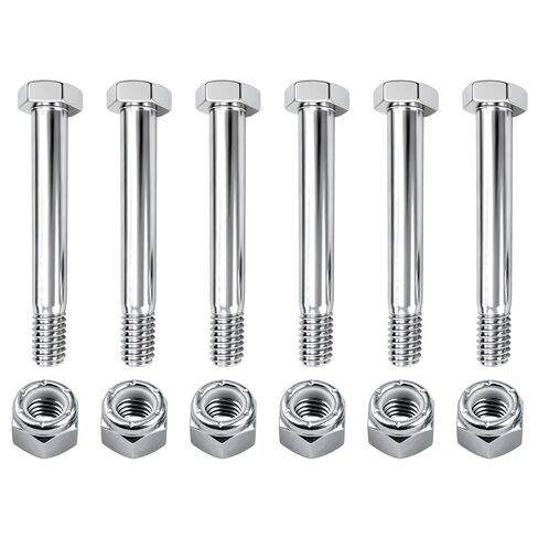 Shopping Cart Replacement Parts 5/16"-18x2-6/25 Caster Wheel Axle Bolts with Nylon Lock Nuts, Zinc-Plated Heavy Duty Carbon Steel for Shopping cart, Hand Trolley, Flatbed cart 50 Sets in Kuwait