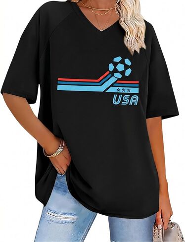 الولايات المتحدة الأمريكية لكرة القدم جيرسي قمصان للنساء كأس كرة القدم 2026 تي شيرت الولايات المتحدة الأمريكية لكرة القدم جيرسي الخامس الرقبة قصيرة الأكمام قميص in Kuwait
