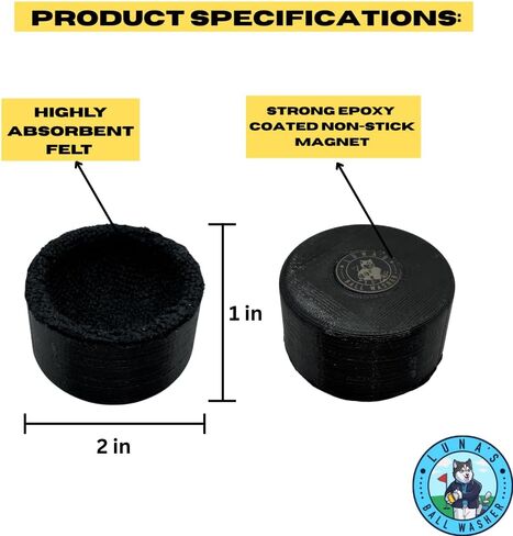 Golf Ball Cleaner to Clean Golf Balls that has a Magnet on the Back to Mount to Your Golf Clubs or Golf cart in Kuwait