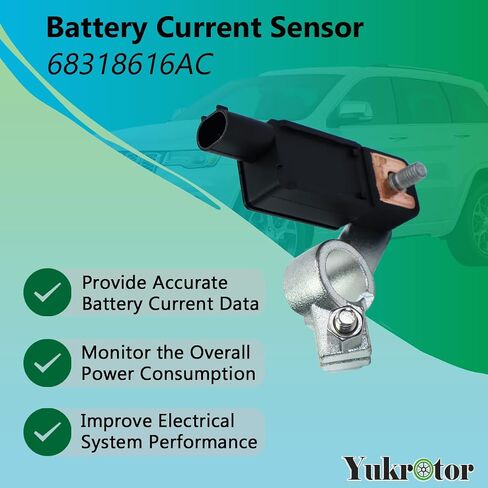 Battery Current Sensor 68318616AC Battery Temperature Sensor Compatible with Chrysler Pacifica Voyager Dodge Durango Jeep Compass Grand Cherokee Ram 1500/2500/3500 Replaces # 56029778AB in Kuwait
