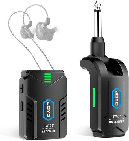 JOYO Wireless in Ear Monitor System Upgraded 2.4G Mono Rechargeable IEM Transmitter Clip on Receiver Auto Pairing for Singer Practice Rehearsal and Small Live Use (JW-07 New Version) in Kuwait