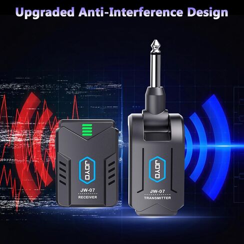 JOYO Wireless in Ear Monitor System Upgraded 2.4G Mono Rechargeable IEM Transmitter Clip on Receiver Auto Pairing for Singer Practice Rehearsal and Small Live Use (JW-07 New Version) in Kuwait