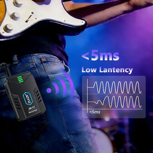 JOYO Wireless in Ear Monitor System Upgraded 2.4G Mono Rechargeable IEM Transmitter Clip on Receiver Auto Pairing for Singer Practice Rehearsal and Small Live Use (JW-07 New Version) in Kuwait