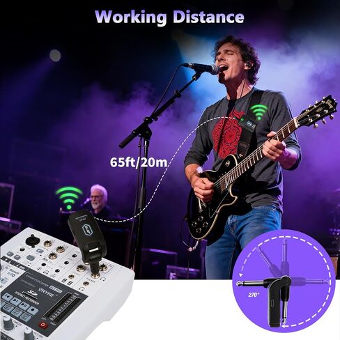 JOYO Wireless in Ear Monitor System Upgraded 2.4G Mono Rechargeable IEM Transmitter Clip on Receiver Auto Pairing for Singer Practice Rehearsal and Small Live Use (JW-07 New Version) in Kuwait