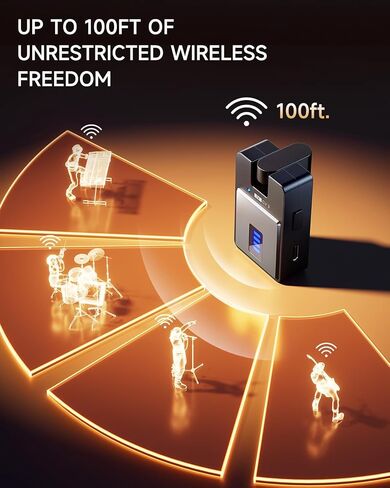 Donner Wireless in Ear Monitor System, Stereo IEM System with Transmitter, Beltpack Color Screen Receiver, 2.4G IEM Wireless for Band Rehearsal, Live Performance, Studio, CV-3 in Kuwait