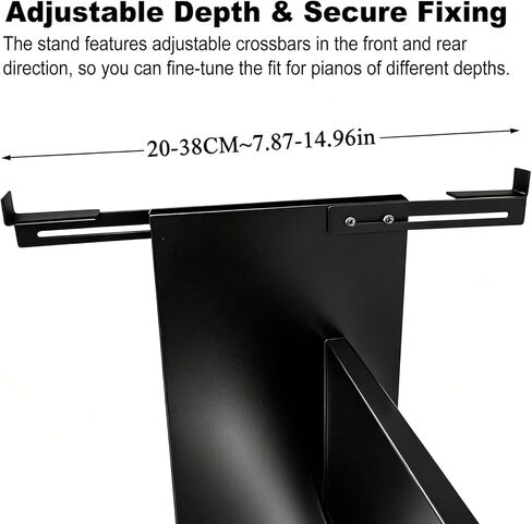 Universal Wooden Piano Stand for Digital Pianos, Adjustable Width Digital Piano Desk, Keyboard Stand Compatible for 76/88 Keys Piano, Black in Saudi Arabia