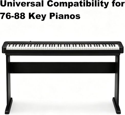 Universal Wooden Piano Stand for Digital Pianos, Adjustable Width Digital Piano Desk, Keyboard Stand Compatible for 76/88 Keys Piano, Black in Saudi Arabia