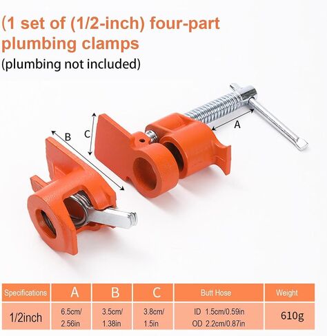 Hose Clamps,Steel Heavy Duty Woodworking Tools | Quick Release Pipe Clamps - for Home Craft Projects Marine Gardening Industrial Plumber Carpentry Machinist in Kuwait