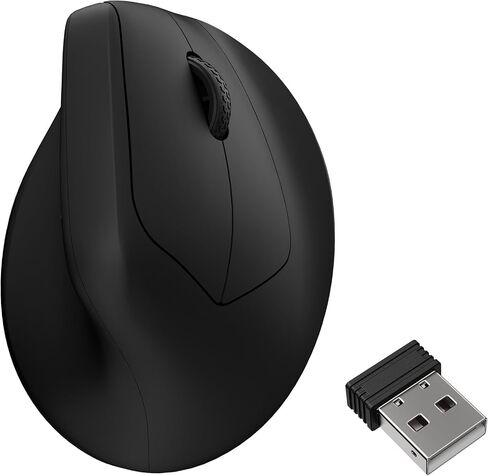 Keychron M5 8K Vertical Ergonomic Mouse Wireless, 2.4 GHz/Bluetooth 5.3/Wired Computer Mice Rechargeable, 5 Levels Up to 30K DPI with Programmable Buttons for Laptop macOS/Windows - Black in Kuwait