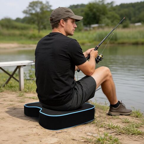 MYDAYS Stadium Seat Cushions for Bleachers 2 Pack with 2.8" Extra Thick High-Density Memory Foam, Portable Comfortable Outdoor Chair Pads for Sporting Events, Travel, Camping (Black) (Black) in Kuwait