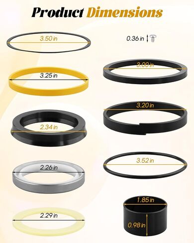 طقم استبدال ختم الأسطوانة الهيدروليكية استبدال G109417 مناسب لـ CASE 850D 855D 650 W30 35C 580E 580SE 580SD 580D 580G، مناسب للقضيب: 1.75 بوصة، التجويف: 3.25 بوصة in Kuwait