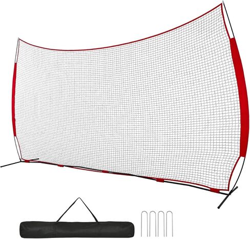 16x10FT Sports Barrier Net, Barricade Backstop Net with Upgrade Steel Frame, Protective Net for Baseball, Lacrosse, Soccer, Basketball & More in Kuwait