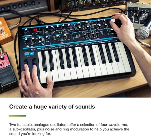 Novation Bass Station II Analogue Monosynth + On-Stage KS6150 Compact MIDI/Synth Utility Stand in Kuwait