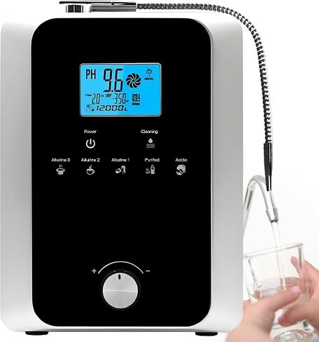 Water Ionizer, Water Purifier Machine PH 3-11 Alkaline Acid Water Machine,Up to -800mV ORP, 8000 Liters Per Filter, Water Settings,Auto-Cleaning,Intelligent Voice(Black2) in Saudi Arabia