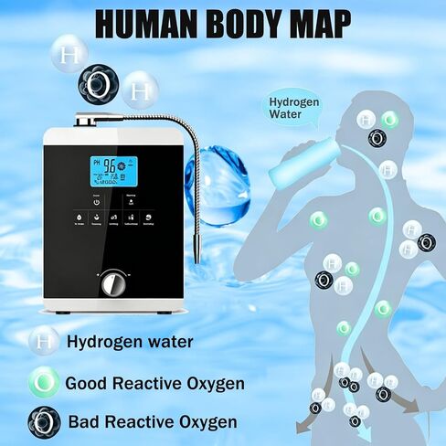 Water Ionizer, Water Purifier Machine PH 3-11 Alkaline Acid Water Machine,Up to -800mV ORP, 8000 Liters Per Filter, Water Settings,Auto-Cleaning,Intelligent Voice(Black2) in Saudi Arabia