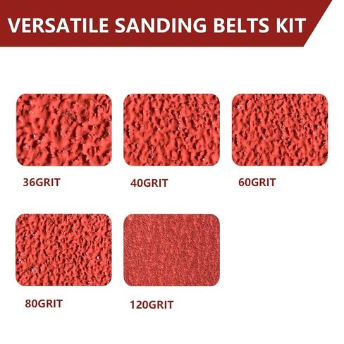 2x72 Inch Ceramic Sanding Belts (36/40/60/80/120 Grits) 5 Pcs | Extra durable ceramic sand belts, excellent for metal grinding in Kuwait