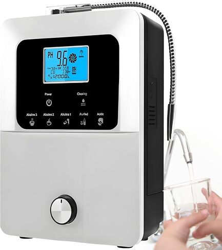 Water Ionizer, Water Purifier Machine PH 3-11 Alkaline Acid Water Machine,Up to -800mV ORP, 8000 Liters Per Filter, Water Settings,Auto-Cleaning,Intelligent Voice(Black2) in Saudi Arabia
