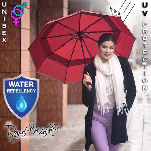 Royal Walk Large Umbrella + Vented Windproof Travel Folding Umbrella in Kuwait