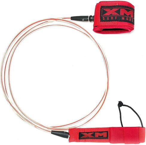 CORE Surfboard Leash 8ft., Color at The Core, Regular Cord Thickness (.270 in.), Choose Length and Color, Key Pocket, Unbreakable Swivels, Detachable Railsaver, Made in USA in Kuwait