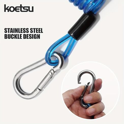 KOETSU Blue or Red Paddleboard Connection Rope – 5mm Diameter x 100cm Length SUP Coiled Leash Coil Cable (1PCS) in Kuwait
