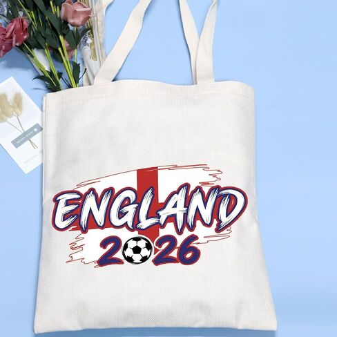 VAMSII 2026 Cup England Fans Tote Bag England Soccer Flag Tote Bag England Soccer Fan Souvenir Gift in Saudi Arabia