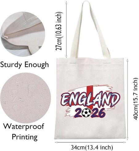 VAMSII 2026 Cup England Fans Tote Bag England Soccer Flag Tote Bag England Soccer Fan Souvenir Gift in Saudi Arabia