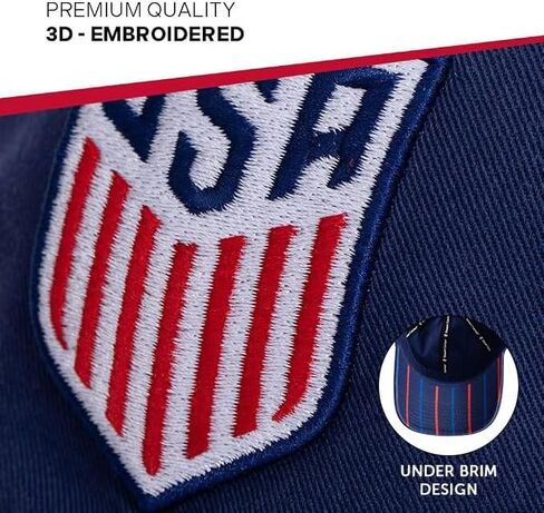 صبار الصحراء الولايات المتحدة لكرة القدم قبعة بيسبول USMNT الولايات المتحدة الأمريكية الرجال المنتخب الوطني الحواف القبعات المطرزة قبعة حزام القماش قابل للتعديل الكبار (الولايات المتحدة الأمريكية لكرة القدم على غرار G1، الأزرق) in Kuwait