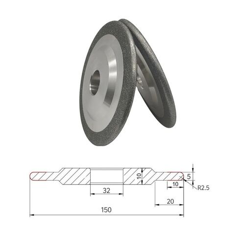 100mm Electropalted Diamond Grinding Wheel for Grooved U-Shaped(150 x 32 x r2.5,SDC 400 Mesh) in Saudi Arabia