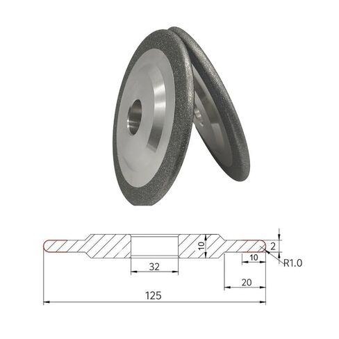 100mm Electropalted Diamond Grinding Wheel for Grooved U-Shaped(125 x 32 x r1,CBN 200 Mesh) in Saudi Arabia
