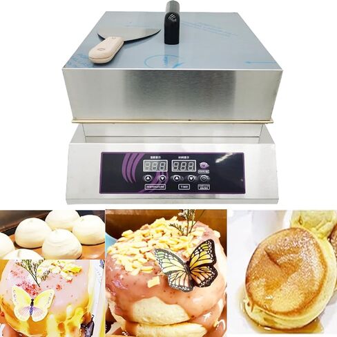 INTBUYING Commercial Pancake Souffle Maker Electric Dorayaki Muffin Making Machine 110V 1300W for Restaurant Hotel Bakery Copper Heating Plate 140-464℉ in Kuwait