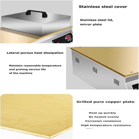 INTBUYING Commercial Pancake Souffle Maker Electric Dorayaki Muffin Making Machine 110V 1300W for Restaurant Hotel Bakery Copper Heating Plate 140-464℉ in Kuwait