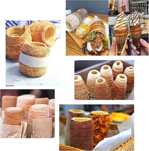 Chimney Cake Cutter,Stainless Steel Dough Cutter,Ice Cream Chimney Cake Maker Acesessories Waffle Machine Roll Bread Oven Electric Round Hollow Chimney in Kuwait