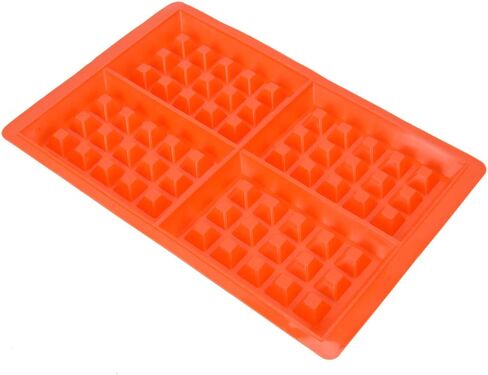 Silicone Waffles Mold 5-Cavity Breakfast Baking Mould for Baking Lovers Red Round 7.28 X 0.59inch (4 squares) in Kuwait