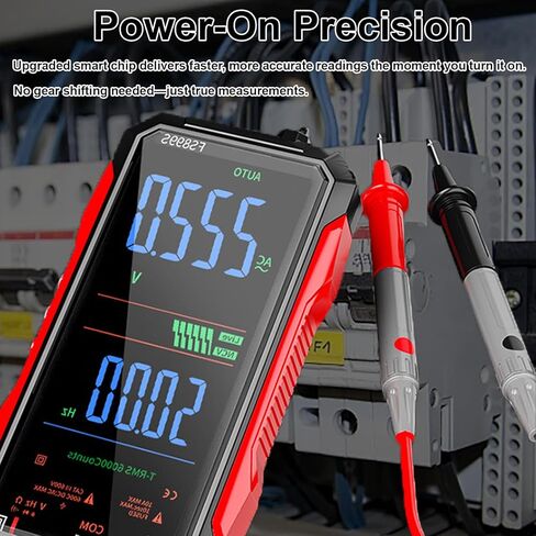 جهاز قياس متعدد رقمي FS899L مطور لعام 2026، جهاز اختبار الجهد الكهربائي AC/DC ذاتي المدى RMS بـ 6000 جهاز، مقياس السعة NCV، شاشة ملونة قابلة لإعادة الشحن USB-C مع مشبكين من التمساح in Kuwait