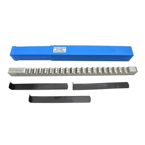 18 مللي متر E دفع من نوع HSS Keyway Broach E1-18 أداة القطع متري الحجم لآلة التصنيع باستخدام الحاسب الآلي مع 3 قطعة هندسة دقيقة الرقائق in Kuwait